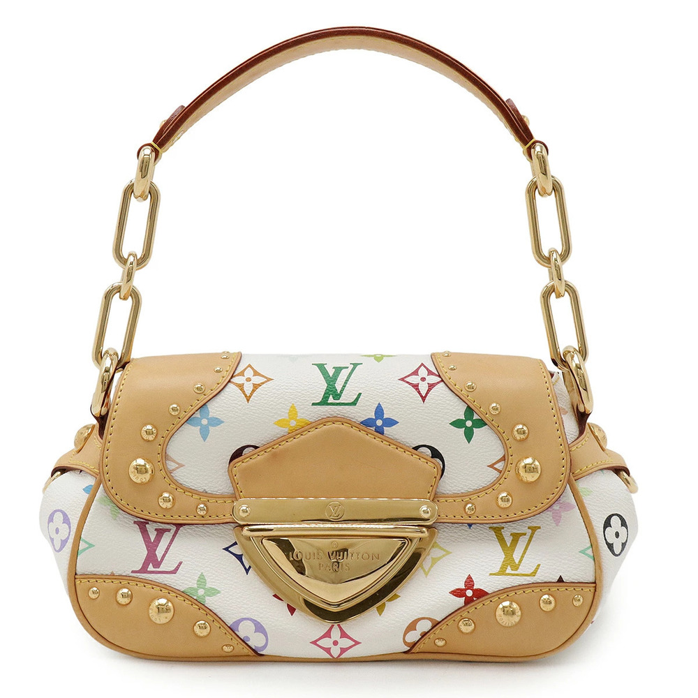 LOUIS VUITTON Monogram Multicolor Marilyn Shoulder Bag Hobo Blanc White